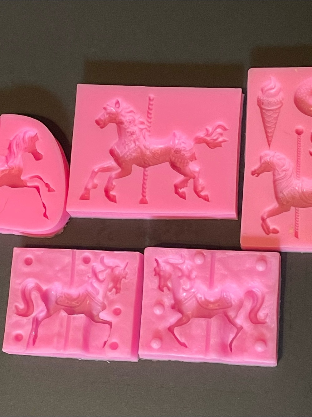 Pink Carousel Horse Silicone Molds for Baking or Crafts